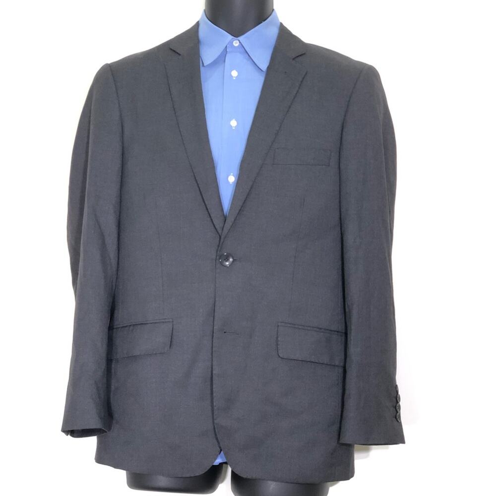 Carlo Lusso 150 Microtech Grey Sport Coat Men's Size 38 Regular 2 Button Lined